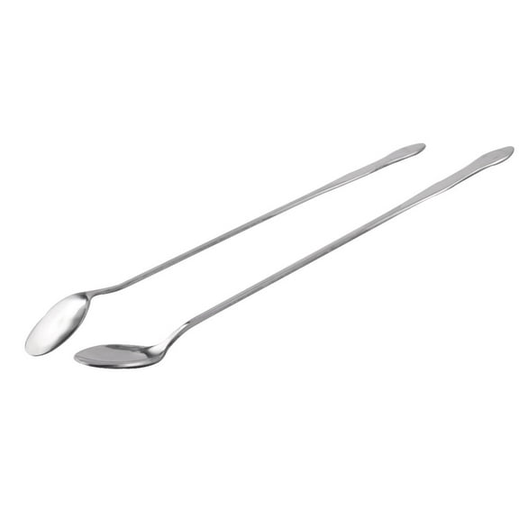 Stainless Steel Long Handle Tea Latte Coffee Ice Cream Spoon 25cm Length 2pcs