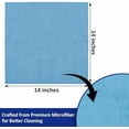 thumbnail image 4 of Microfiber Cleaning Cloths (24-Pack), 14" x 14", Ultra Absorbent, Lint-Free, Streak-Free, Reusable, Ideal for Car, Kitchen, Window, and Household Cleaning (Orange/Yellow/Green/Blue), 4 of 6