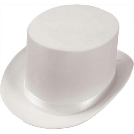 Top Hat Satin Adult, White