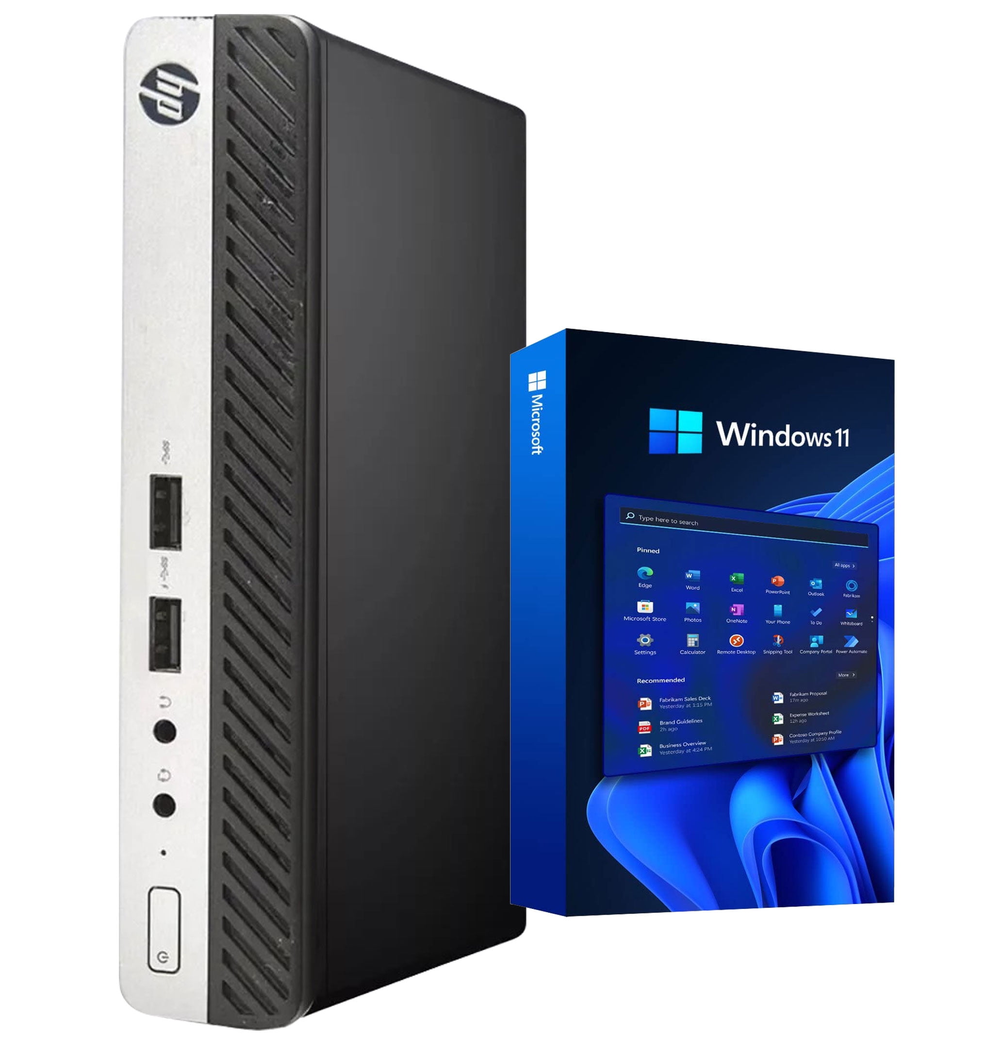 Restored HP Prodesk 400 G4 Desktop Mini PC Intel Quad-Core i5-8500T, 16GB Ram, 256GB SSD, WiFi, Keyboard and Mouse, Windows 11 Pro (Refurbished)