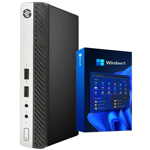 Restored HP Prodesk 400 G4 Desktop Mini PC Intel Quad-Core i5-8500T, 16GB Ram, 256GB SSD, WiFi, Keyboard and Mouse, Windows 11 Pro (Refurbished)