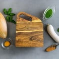 thumbnail image 4 of Aventura Design Wood Cutting Board for Kitchen, 12.75"L x 10"W Shaped Wooden Cutting Boards with Handle, Charcuterie Boards, Serving Platter for Cheese & Kitchen Decoration, 4 of 7