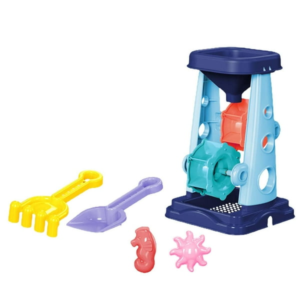Juego de juguetes de playa, juguetes de playa y cubo para aprender y juego de juguetes educativos de arena. juego de embudo de 5