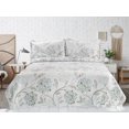 thumbnail image 4 of Marina Decoration Rich Printed Embossed Pinsonic Coverlet Bedspread Ultra Soft Bedding Summer Quilt Set with Shams, Blue Hydrangea Floral Pattern, 4 of 6