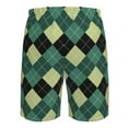 thumbnail image 6 of Kdxio Green Squares Pattern Mens Casual Shorts - Drawstring Summer Beach Sports Shorts for Men, 6 of 9