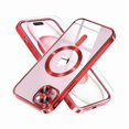 thumbnail image 1 of Chenchen Magnetic for iPhone 15 Case Compatible with MagSafe [Never Yellowing] [Military Grade Drop Protection] Full Camera Lens Protector Plating Soft Clear Phone Case for Women, Red, 1 of 1