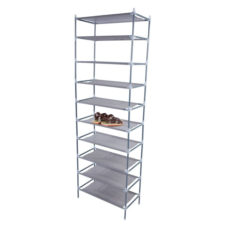 Clearance Sale Shoe Rack 10 Tier Metal Shoe Storage Organizer for Closet Entryway Garage Set of 2 10 Tier Stackable Shoe Shelf Adjustable Flat