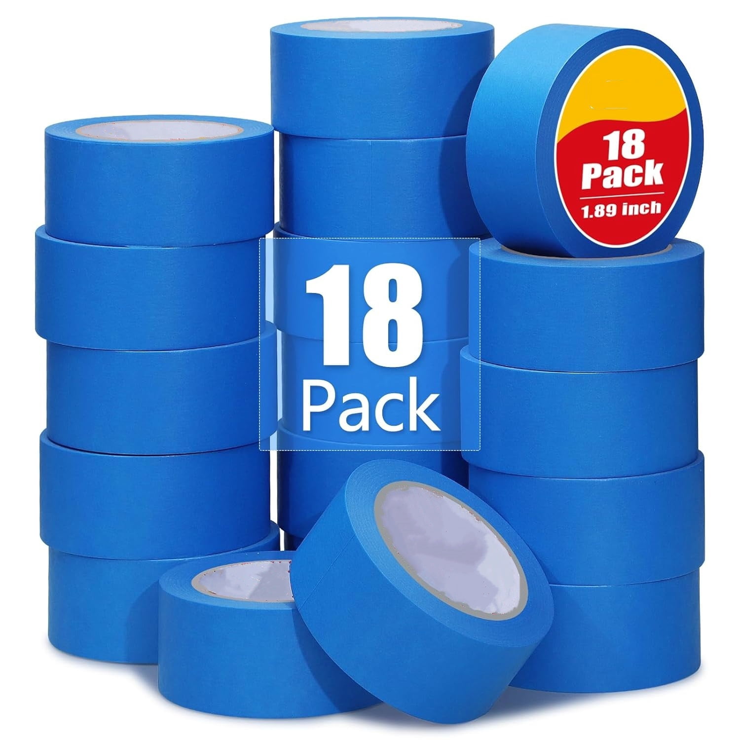18 Rolls Painters Tape 2 Inches Wide Blue Painters Tape 18 Roll x 1.89 Inch x 55 Yards Blue Masking Tape for Home Decoration