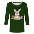 thumbnail image 4 of Camisetas Casuales de las Mujeres Impresas 3/4 Manga Cuello Redondo Blusa, Moda Ligera Superior para el Hogar Y el Uso Diario, Cómoda Imitación de la Tela Del Estante, 4 of 7