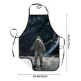 thumbnail image 4 of Naloa 1Pack Adjustable Bib Apron Waterdrop Resistant Cooking Kitchen Aprons for Women Men Chef, Astronaut Standing In The Moon Print, 4 of 5