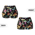 thumbnail image 5 of Vsdgher Bright Mushrooms print Workout Shorts for Women Seamless Soft Smooth Gym Yoga Scrunch Active Exercise Fitness Shorts, 5 of 8