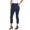 thumbnail image 4 of HDE Pull On Capri Pants For Women with Pockets Elastic Waist Cropped Pants Navy Blue - XL, 4 of 6