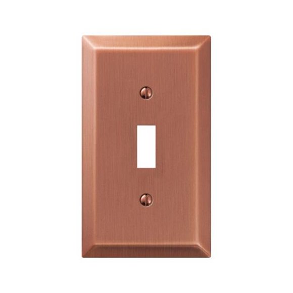 163TAC Stamped Steel 1 Toggle Wall Plate  Antique Copper