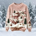 thumbnail image 3 of Stamzod Christmas Sweatshirts for Women Winter Warm Fleece Pullover Xmas Tops 2025 Holiday Plus Size Fashion Long Sleeve Crewneck Sweatshirt Pink L, 3 of 4
