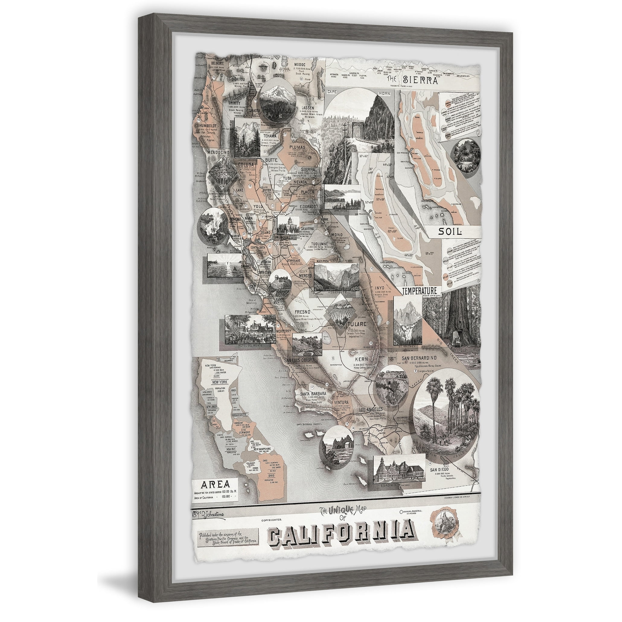 Marmont Hill When in Cali Framed Wall Art, 12" x 18"
