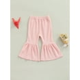 thumbnail image 5 of Gureui Toddler Girls Knitted Ribbed Bell Bottoms Ruffle Flare Skinny Pants Infant Baby Outfit Leggings Trousers, 5 of 8