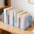 thumbnail image 5 of 4-compartment Desktop Book Holder Organizer, Sturdy Metal Book Stand, Desk Storage Rack for Books Notebooks Magazines, Neat Office Supply Organizer, 10.2*4.7*4.13in, Blue, 5 of 6
