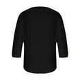 thumbnail image 6 of FAIWAD Girls Tops Casual Crew Neck 3/4 Sleeve Button Shirts Kids Casual Cute Plain Blouses, 5-15Y, 6 of 9