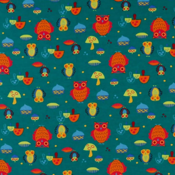 SheetWorld Fitted 100% Cotton Flannel Pack N Play Sheet 29 x 42, Owls Green