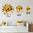 thumbnail image 4 of Designart 'Abstract Moon and Yellow Sun With Tropical Leaf II' Modern Wood Wall Clock, 4 of 5