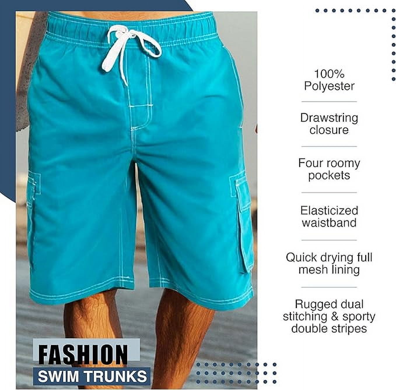 Norty Men's Quick-Dry Swim Trunks with Cargo Pockets photo 3