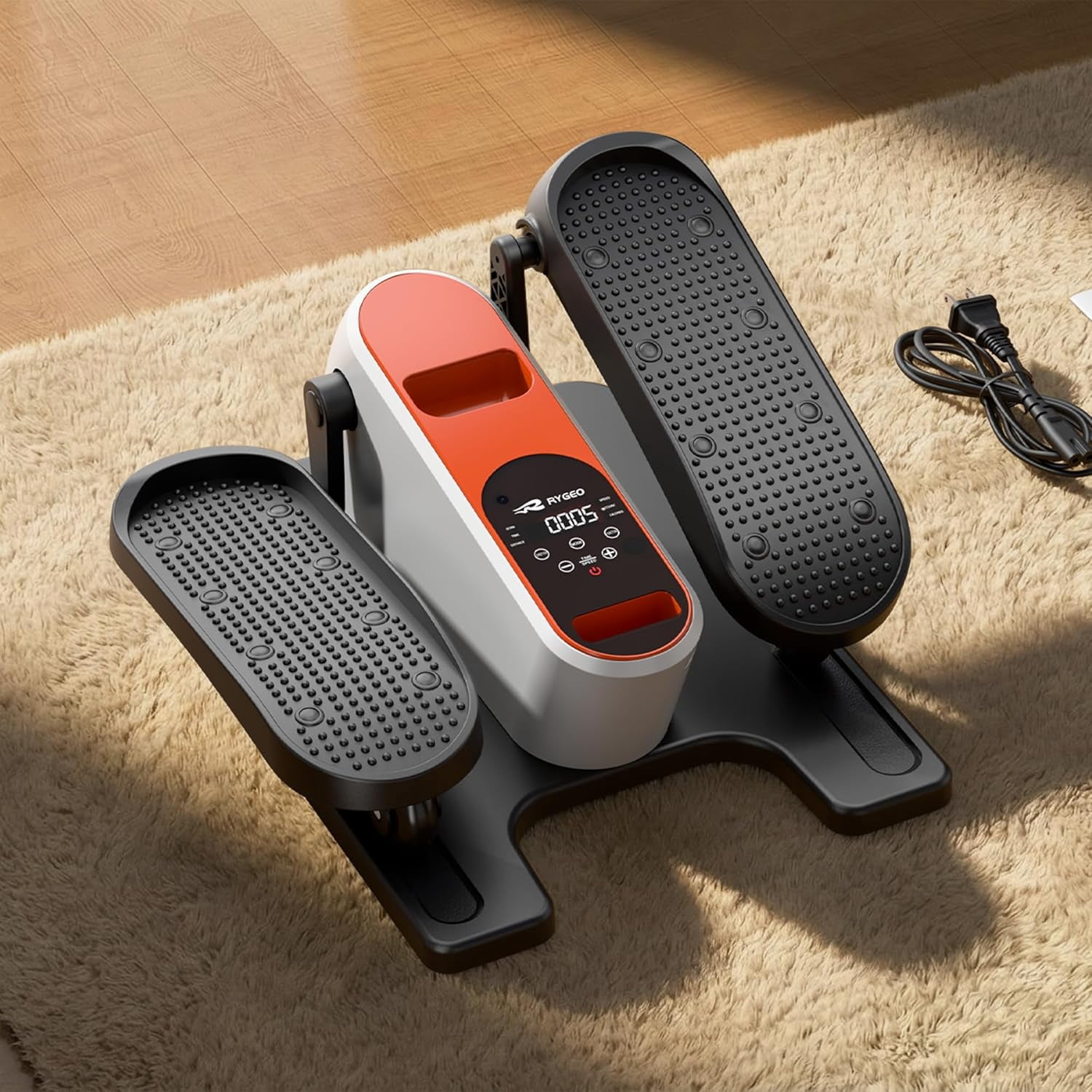 Electric Seated Pedal Elliptical Leg Exerciser with LCD Display & Remote for Home Office Under Desk Low Impact Workout Machine