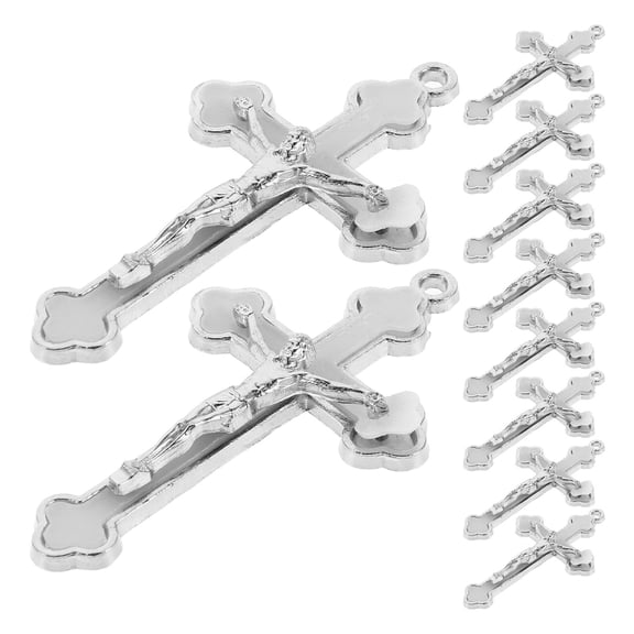 ELAYARD 10pcs Jesus Cross Pendant Charms for Jewelry Making, Crafts, Special Occasions, Accessories