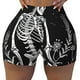 thumbnail image 2 of Fotbe Vintage Black white Plant skull Shorts Sin Costuras – Shorts Deportivos de Cintura Alta para Mujer, Elásticos para Gimnasio, Yoga, Running o Ciclismo-Small, 2 of 8