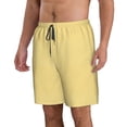 thumbnail image 2 of Kdxio Yellow Gingham Pattern Mens Casual Shorts - Drawstring Summer Beach Sports Shorts for Men, 2 of 9