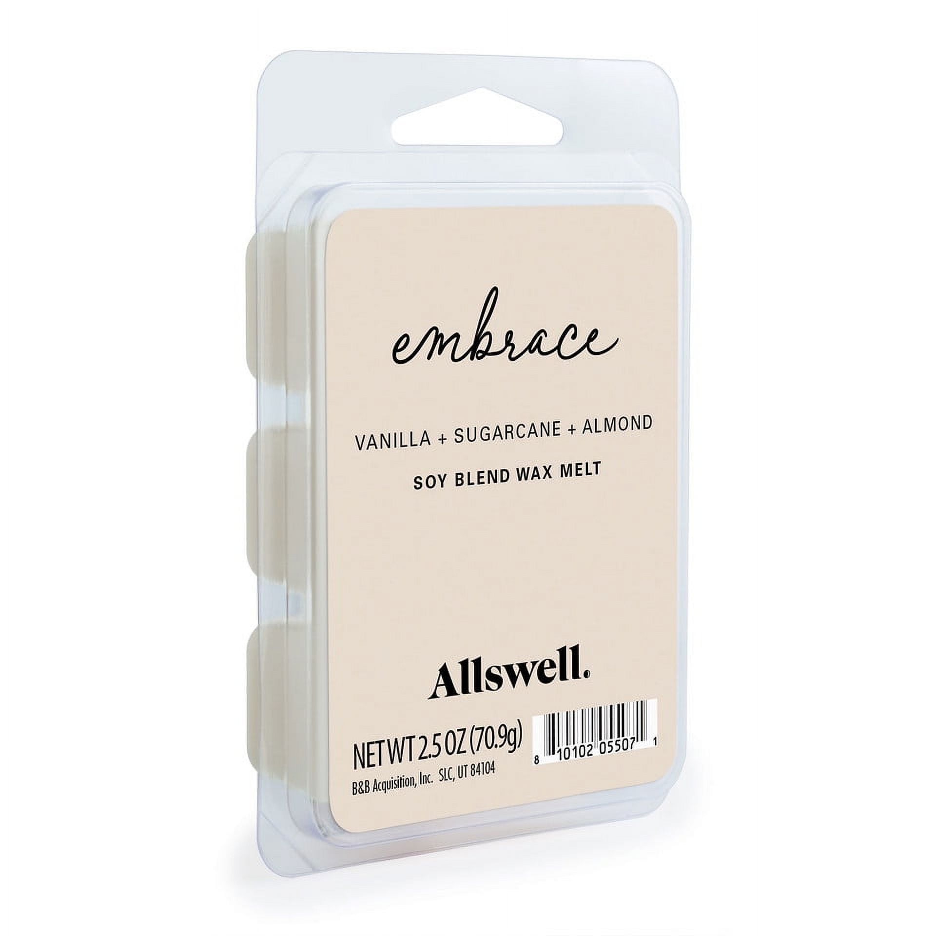 (2 pack) Allswell 6 Cube Wax Melts, Embrace (Vanilla+ Sugar Cane + Almond), 2.5 oz