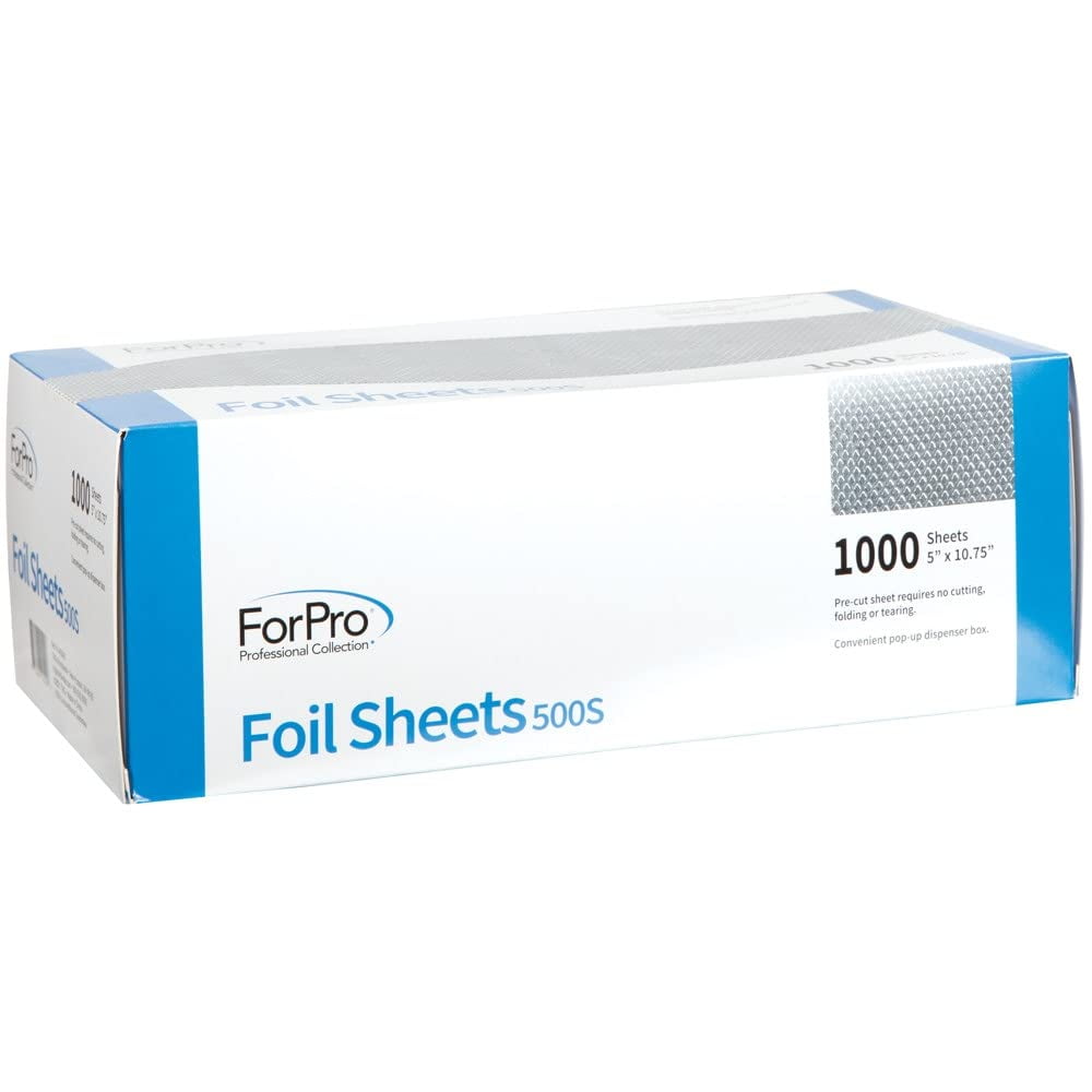 ForPro Expert Embossed Foil Sheets 500S, Aluminum Foil, Pop-Up Foil  Dispenser, Hair Foils for Color Application and Highlighting Services, Food  Safe