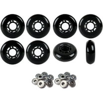 Player's Choice Inline Skate Wheels 68mm 82A Black Outdoor Roller Hockey 4 Pack -ABEC 9 Bearings
