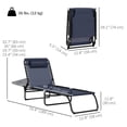 thumbnail image 3 of Outsunny 2 PCs Folding Lounge Chair, Chaise Lounge with Headrest Dark Blue, 3 of 10