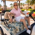 thumbnail image 3 of Golf Cart Seat Covers for 2 Seater, Blue Brown Botanical Soft Microfiber Cart Seat Towel Blanket, Farmhouse Flowers Summer Absorbent Breathable Non Slip Bench Seats Protector for Golf Course 51"x31", 3 of 9
