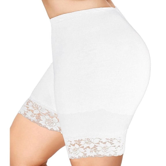 Large size high waist tight lace shorts