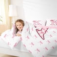 thumbnail image 5 of Feelyou Pink Monogrammed K Bedding Comforter Set, Cartoon Bowknot Cherry Twin Comforter Sets, Chic Watercolor Bow-tie Reversible Bedding Set, Ultra Soft Bedroom Decor, 2-Piece, 5 of 9