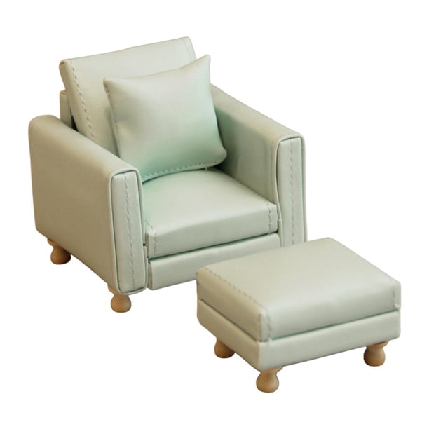 Sofá para casa de muñecas a escala 1:12, Mini modelo de escena de vida, accesorios para muñecas, muebles de decoración para dormitorio, decoración Sofá simple soltero