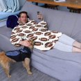 thumbnail image 3 of Brown Footballs Repeat Pattern Wearable Oversized Blanket,Wearable Blanket Hoodie for Adults,Cozy Hooded Blankets with Super Pockets,Super Warm Fuzzy Pullover for Women & Men, 3 of 6