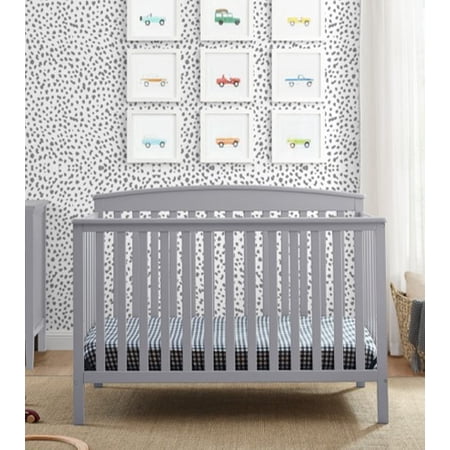 Delta Children Hanover 6-in-1 Convertible Baby Crib, Grey