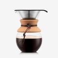 thumbnail image 1 of Bodum - Cafetera de 34 onzas, vidrio de borosilicato de alto calor con filtro de acero inoxidable reutilizable y agarre de corcho, fabricado en Portugal, 1 of 8