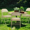 thumbnail image 5 of JIOABL 2 Folding Chairs, Sturdy Metal Frame, Waterproof Pu Leather, For Office, Kitchen, Dining Room, Weddings, Terrace, Garden, Khaki, 5 of 6