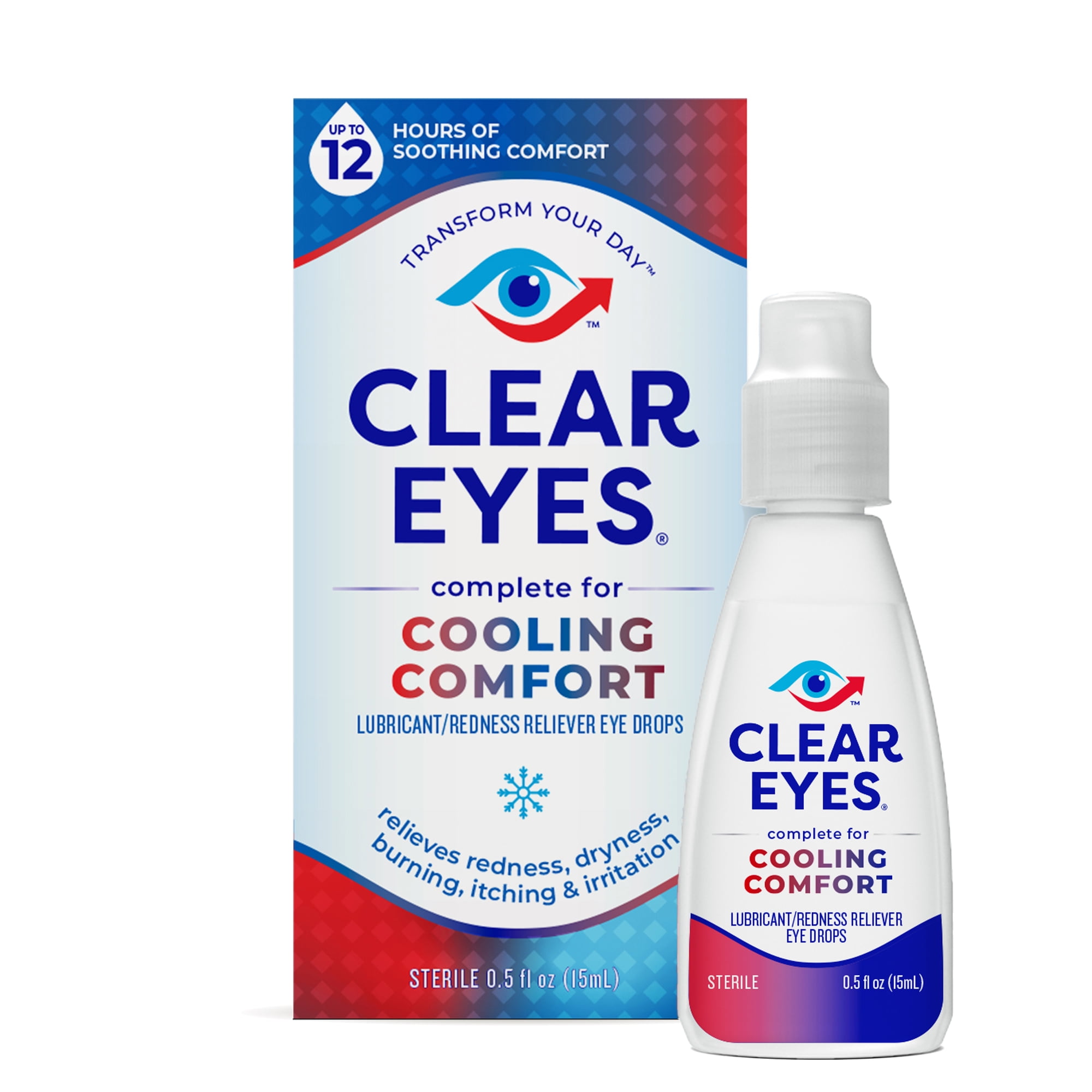 Clear Eyes Cooling Comfort Relief Lubricant Eye Drops, oz - Walmart.com