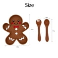 thumbnail image 2 of Baby Silicone Feeder Set, BabyX 3-pcs Gingerbread-themed Baby Plate with Suction, Spoon and Fork for Babies Toddler Kids, BPA-Free, Baby Utensils Feeding Supplies, Microwave and Dishwasher Safe, 2 of 7
