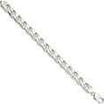 thumbnail image 2 of Sterling Silver 10.5mm Flat Cuban Anchor Chain (9 X 10.5) Made In Italy qfan300-9, 2 of 5