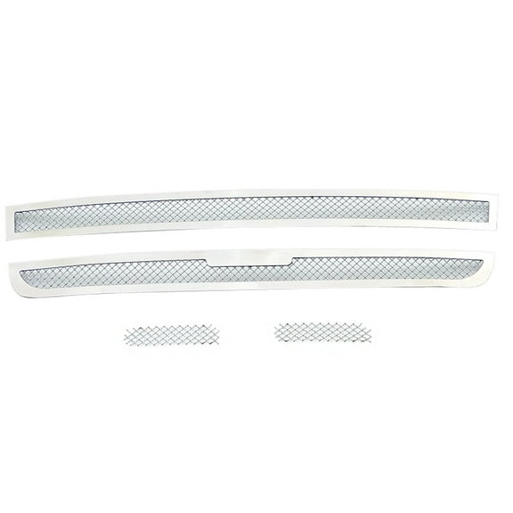 APS Compatible with Chevy Trailblazer 2006-2009 SS Main Upper Stainless Steel Chrome Mesh Front Grill Grille Insert C76468T