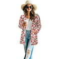 thumbnail image 2 of SCRAWLGOD Strawberry Light Weight Womens Cardigan Jackets for Women Trendy Clothes Long Sleeve Women's Long Cardigan with Pockets Washable Casual Cardigans Size XL, 2 of 7