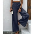 thumbnail image 2 of SWSMCLT Women's Casual Wide Leg Pants Flowy Elastic Light Casual Baggy Trendy Long Beach Pull On Ankle Palazzo Dark Blue 3X-Large, 2 of 4