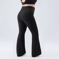 thumbnail image 5 of YHAJDS Womens Plus Size Pants Solid Color High Waist Tummy Control Flared Yoga Gym Sport Trousers for Women With Side Pockets, 5 of 6
