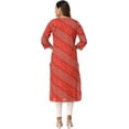 thumbnail image 2 of VIHAAN IMPEX Bandhej Printed Casual Women's Knee-Length Pullover Kurta, Red Floral, XL, 2 of 5