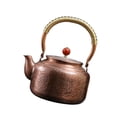 thumbnail image 2 of Hervidor de cobre de 1300 ml, grueso, hervidor de agua, hecho a mano, portátil, retro, hecho a mano para el hogar, cocina, regalo para amantes del té patrón de martillo, 2 of 8